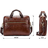 Ділова чоловіча сумка з зернистої шкіри Vintage 14836 Коричнева, фото 3