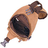 Практична чоловіча сумка через плече з USB кабелем текстильна 21222 Vintage Коричнева, фото 4