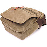 Тканинна чоловіча сумка із щільного текстилю 21227 Vintage Оливкова, фото 3