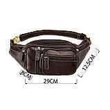 Поясна cумка об'ємна чоловіча Vintage 14860 Коричнева, фото 3