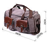 Містка дорожня сумка з якісного текстилю 21238 Vintage Сіра, фото 3