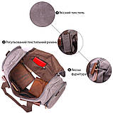 Містка дорожня сумка з якісного текстилю 21238 Vintage Сіра, фото 4