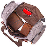 Містка дорожня сумка з якісного текстилю 21238 Vintage Сіра, фото 6