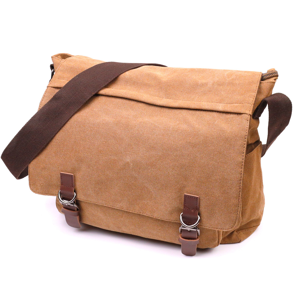 Велика сумка для ноутбука з клапаном із текстилю 21242 Vintage Коричнева, фото 1