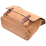 Велика сумка для ноутбука з клапаном із текстилю 21242 Vintage Коричнева, фото 3