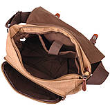 Велика сумка для ноутбука з клапаном із текстилю 21242 Vintage Коричнева, фото 4