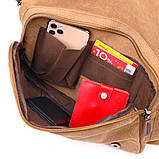 Велика сумка для ноутбука з клапаном із текстилю 21242 Vintage Коричнева, фото 6