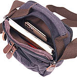 Невелика чоловіча сумка із щільного текстилю 21243 Vintage Чорна, фото 5