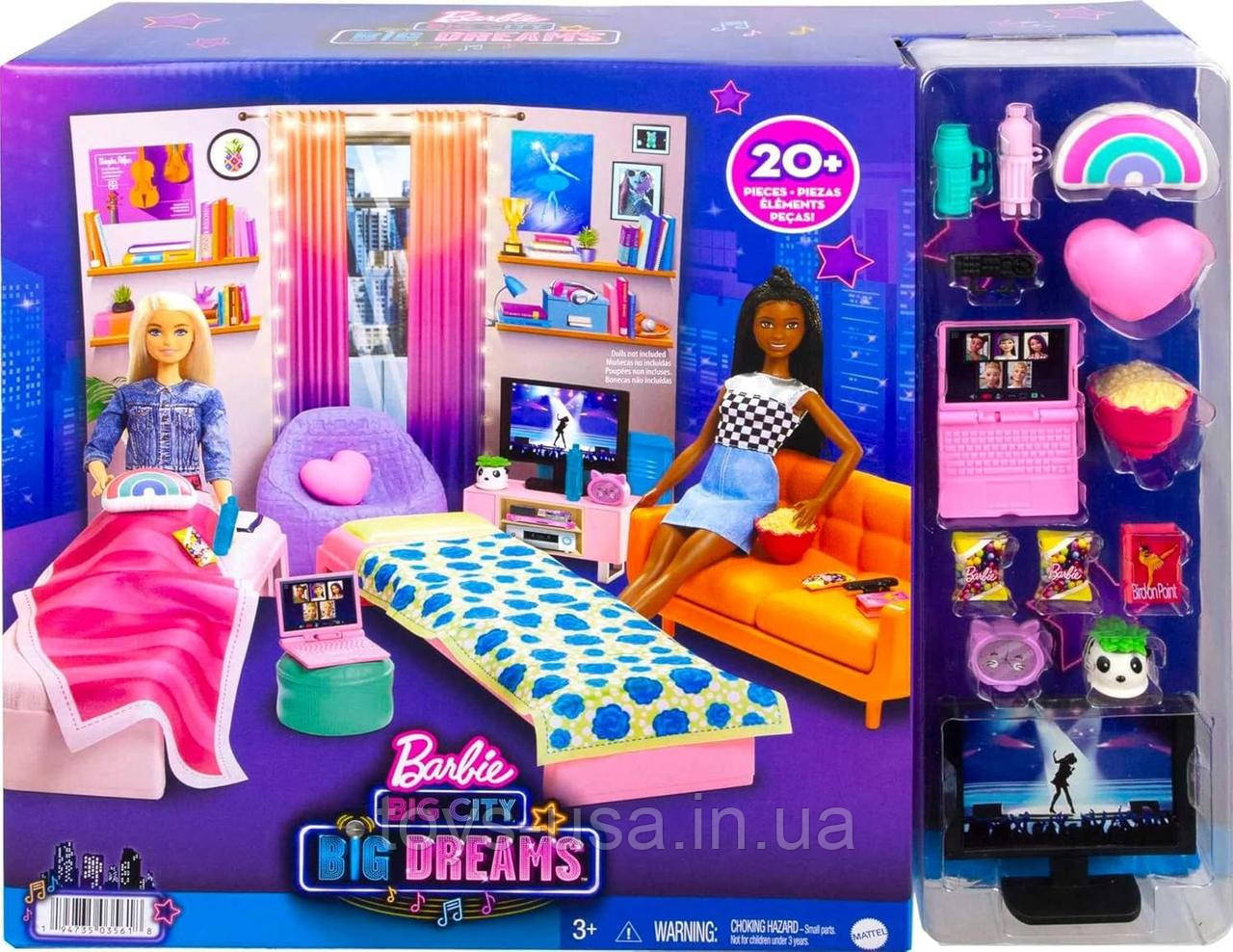 Ігровий Набір Меблів для Барбі Велике місто Barbie Big City, Big Dreams Dorm Room Маттел