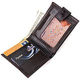 Чоловічий гаманець із натуральної фактурної шкіри CANPELLINI 21512 Коричневий, фото 4