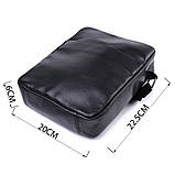 Сумка для чоловіків через плече із глянсової натуральної шкіри Shvigel 22849 Чорна, фото 3