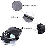 Сумка для чоловіків через плече із глянсової натуральної шкіри Shvigel 22849 Чорна, фото 4