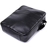 Сумка для чоловіків через плече із глянсової натуральної шкіри Shvigel 22849 Чорна, фото 5