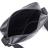 Сумка для чоловіків через плече із глянсової натуральної шкіри Shvigel 22849 Чорна, фото 7