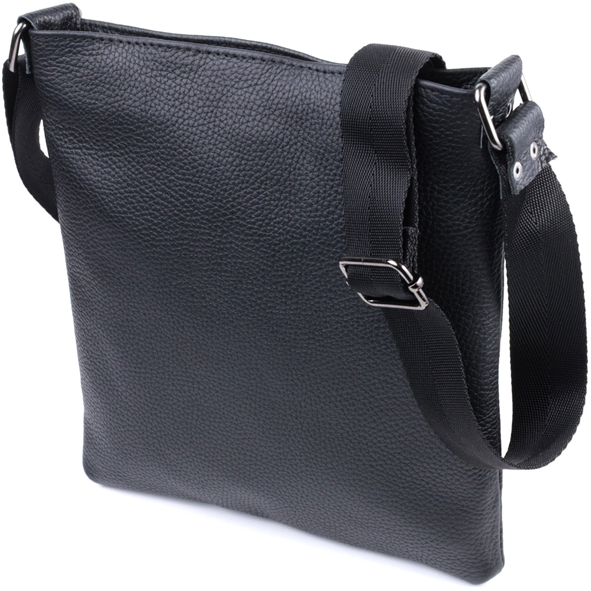 Тонка сумка для чоловіків через плече з натуральної шкіри Shvigel 22850 Чорна, фото 1