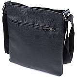 Тонка сумка для чоловіків через плече з натуральної шкіри Shvigel 22850 Чорна, фото 2