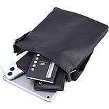 Тонка сумка для чоловіків через плече з натуральної шкіри Shvigel 22850 Чорна, фото 8