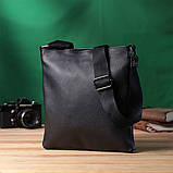 Тонка сумка для чоловіків через плече з натуральної шкіри Shvigel 22850 Чорна, фото 9