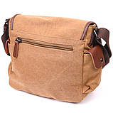 Функціональна чоловіча сумка з клапаном із текстилю 21249 Vintage Коричнева, фото 2
