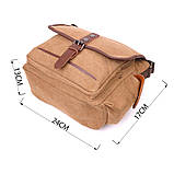 Функціональна чоловіча сумка з клапаном із текстилю 21249 Vintage Коричнева, фото 3