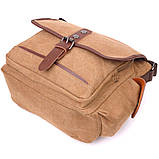 Функціональна чоловіча сумка з клапаном із текстилю 21249 Vintage Коричнева, фото 5