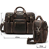 Сумка чоловіча багатофункціональна Vintage 14881 Коричнева, фото 4