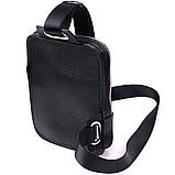 Прямокутна сумка бананка з якісної натуральної шкіри GRANDE PELLE 22877 Чорний, фото 2