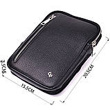 Прямокутна сумка бананка з якісної натуральної шкіри GRANDE PELLE 22877 Чорний, фото 3