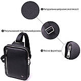 Прямокутна сумка бананка з якісної натуральної шкіри GRANDE PELLE 22877 Чорний, фото 4