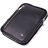 Прямокутна сумка бананка з якісної натуральної шкіри GRANDE PELLE 22877 Чорний, фото 5