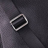 Прямокутна сумка бананка з якісної натуральної шкіри GRANDE PELLE 22877 Чорний, фото 7