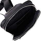 Прямокутна сумка бананка з якісної натуральної шкіри GRANDE PELLE 22877 Чорний, фото 8