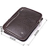 Чоловіча прямокутна сумка бананка з гладкої натуральної шкіри GRANDE PELLE 22880 Коричневий, фото 3