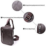 Чоловіча прямокутна сумка бананка з гладкої натуральної шкіри GRANDE PELLE 22880 Коричневий, фото 4