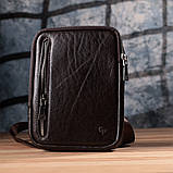 Чоловіча прямокутна сумка бананка з гладкої натуральної шкіри GRANDE PELLE 22880 Коричневий, фото 10