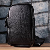 Невелика слінг сумка для чоловіків з натуральної шкіри Vintage sale_15105 Чорний, фото 10