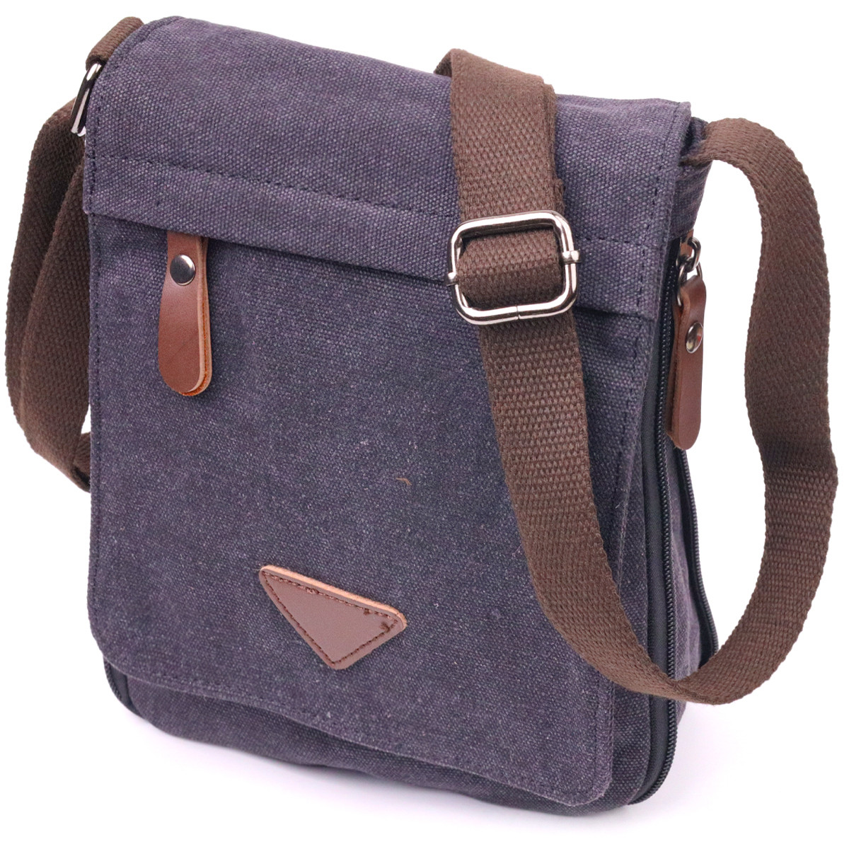 Вертикальна чоловіча сумка текстильна 21265 Vintage Чорна, фото 1