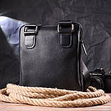 Чоловіча сумка із комбінованої натуральної шкіри SHVIGEL 18720 Чорна, фото 10
