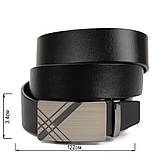 Ремінь чоловічий c затемненоб металевою пряжкою Vintage 20208 Чорний, фото 3