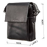 Сумка чоловіча матова SHVIGEL 11173 шкіряна Чорна, фото 4