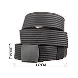 Щільний текстильний чоловічий ремінь Vintage 20227 Чорний, фото 3