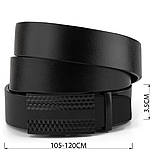Ремінь чоловічий з автоматичною пряжкою мозаїка Vintage 20299 Чорний, фото 3