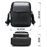 Сумка чоловіча шкіряна флотар Vintage 14943 Чорна, фото 3