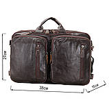 Сумка чоловіча Vintage 14106 трансформер Коричнева, фото 3