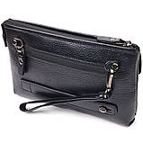 Чоловічий стильний клатч із натуральної шкіри CANPELLINI 21551 Чорний, фото 2