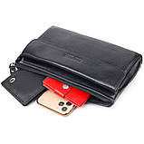 Чоловічий стильний клатч із натуральної шкіри CANPELLINI 21551 Чорний, фото 6