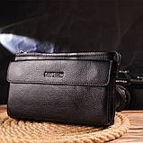Чоловічий стильний клатч із натуральної шкіри CANPELLINI 21551 Чорний, фото 7