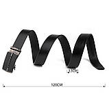 Ремінь чоловічий з пряжкою автомат матовою Vintage 20318 Чорний, фото 3