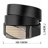 Ремінь з автоматичною пряжкою з візерунком Vintage 20251 Чорний, фото 3