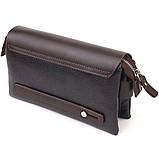Стильний чоловічий клатч із натуральної комбінованої шкіри CANPELLINI 21566 Коричневий, фото 2